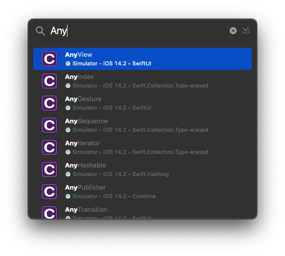 Complétion sur &ldquo;Any&rdquo; dans XCode